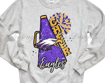 Eagles cheer PNG: Purple Team Spirit Design (Digital Download)