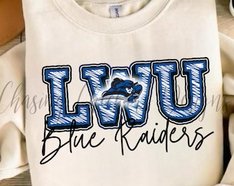 LWU Blue Raiders PNG: School Spirit Design (Digital Download)