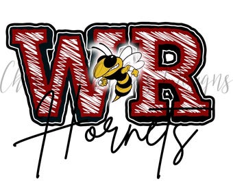 WR Hornets PNG: School Spirit Design (Digital Download)