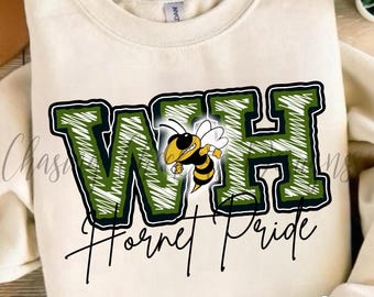 WH Hornets PNG: School Spirit Design (Digital Download)