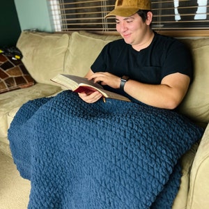 MEN'S CROCHET BLANKET Pattern / Beginner Crochet Blanket Pattern / Digital Download