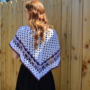 PDF Crochet Pattern: Helena Shawl, crochet shawl pattern, crochet triangle shawl pattern, womens crochet pattern, crochet lace shawl pattern