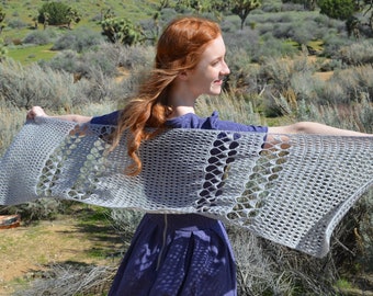 Crochet shawl pattern - lace shawl pattern, rectangle shawl pattern,  lace crochet pattern, openwork shawl, crochet pattern,