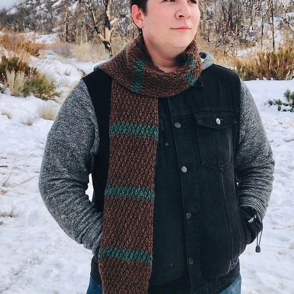 MENS SCARF Crochet Pattern - Alpine Mans Scarf Pattern, Crochet Scarves for for Men, Crochet Patterns for Men