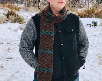 MENS SCARF Crochet Pattern - Alpine Mans Scarf Pattern, Crochet Scarves for for Men, Crochet Patterns for Men