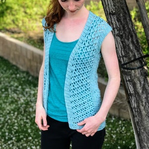 Summer Breeze Vest Crochet Pattern, Women's Crochet Summer Cardigan ...