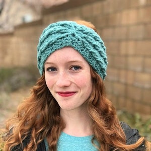 PDF Crochet Pattern: Alicia Ear Warmer Crochet Pattern, crochet headband pattern, crochet ear warmer, crochet headwrap, women's crochet image 4