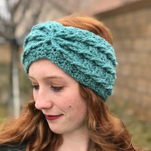 PDF Crochet Pattern: Alicia Ear Warmer Crochet Pattern, crochet headband pattern, crochet ear warmer, crochet headwrap, women's crochet image 3