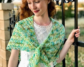 Aspen Triangle Shawl Crochet Pattern — Crochet Lace Shawl Pattern, Triangle Shawl Scarf, Easy Crochet Wrap Pattern, Instant Download