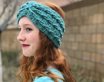 PDF Crochet Pattern: Alicia Ear Warmer Crochet Pattern, crochet headband pattern, crochet ear warmer, crochet headwrap, women's crochet