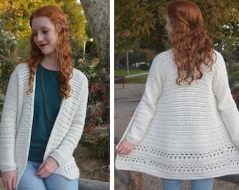 Angelica Cardigan — Easy & Long Crochet Cardigan Pattern for Women - PDF DOWNLOAD