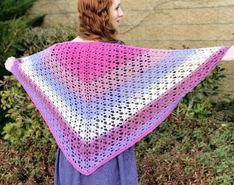 Crochet Triangle Shawl Pattern, Crochet Lace Shawl PDF Download, Women's Crochet Triangle Scarf, Crochet Wrap Pattern, Instant Download