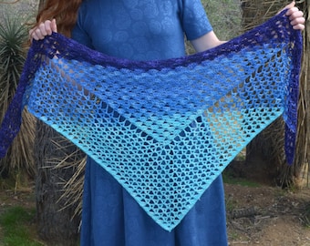 Crochet Shawl Pattern— lace shawl pattern, crochet wrap pattern, cake yarn shawl, beginner crochet pattern, easy shawl pattern, wave shawl