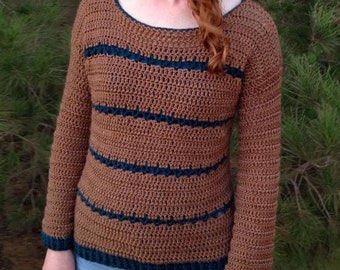 Crochet Sweater Pattern — Adalyn Pullover, beginner crochet sweater, crochet top pattern, easy crochet sweater, crochet wearables