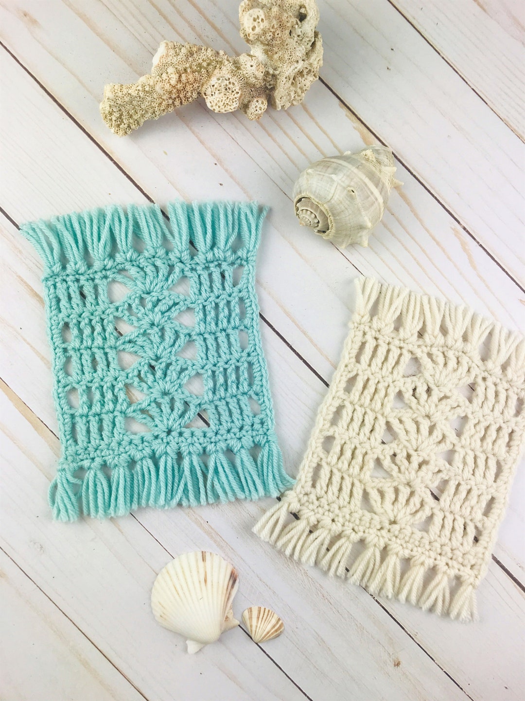 CROCHET PATTERN the Seaside Mug Rug Crochet Mug Rug Etsy