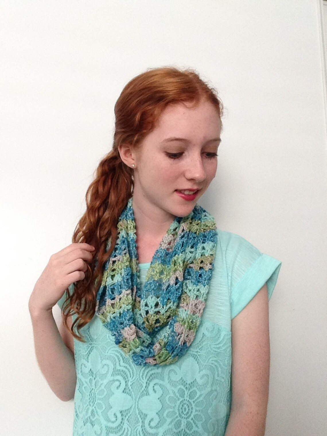 Infinity Scarf Crochet Pattern Lace Scarf Pattern Easy Etsy