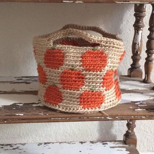 Crochet Pumpkin Basket PatternFall crochet basket, crochet Fall decoration, crochet home decor, easy crochet basket, tapestry crochet image 5