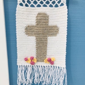 Crochet Easter Cross Wall Hanging crochet wall hanging image 10
