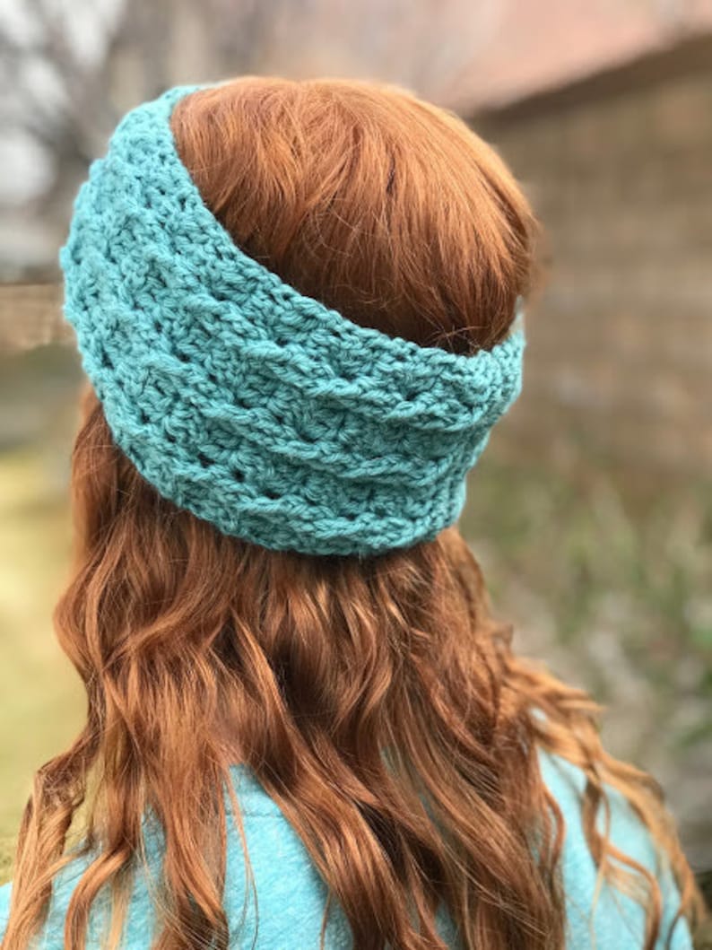 PDF Crochet Pattern: Alicia Ear Warmer Crochet Pattern, crochet headband pattern, crochet ear warmer, crochet headwrap, women's crochet image 2