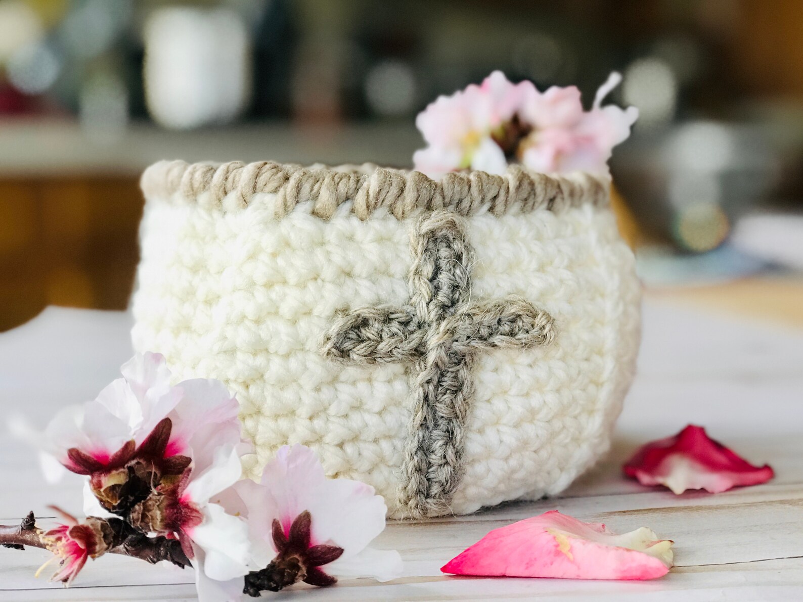 CROCHET CROSS BASKET Pattern Christian Crochet Pattern Etsy