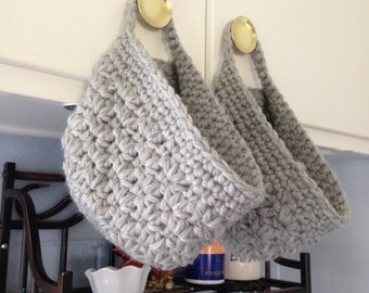 HANGING BASKETS Crochet Pattern — Crochet Basket Pattern, Storage Basket Pattern, Hanging Basket PDF Pattern Instant Download