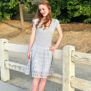 Patrón de vestido parisino de crochet: vestido de verano de crochet para mujer en tallas grandes, patrón de vestido de crochet con encaje imagen 3