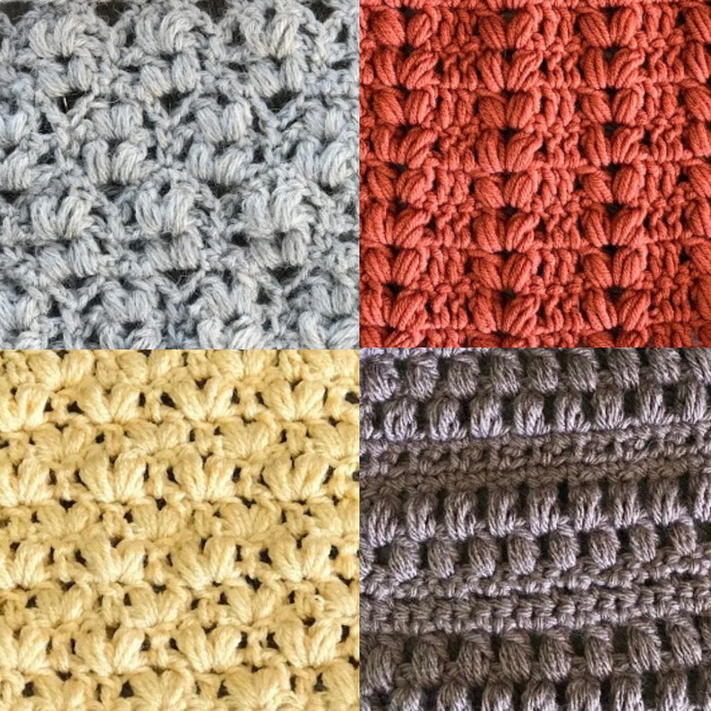 Unique Crochet Puff Stitch Patterns — fall crochet patterns, puff stitches, Thanksgiving crochet stitches, crochet stitch dictionary image 1