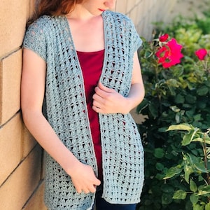 Juniper Cardigan - lace cardigan crochet pattern, crochet summer cardigan, women&#39;s crochet cardigan, cardigan with adjustable sizing