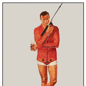 Thunderball Film Poster: Hand Drawn James Bond Wall Art (Digital Download)