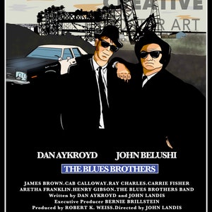 Blues Brothers Movie Poster: Hand Drawn Wall Art (Digital Download)