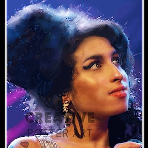 Amy Winehouse Portrait Poster: Hand-Drawn A4 Print (Digital Download)