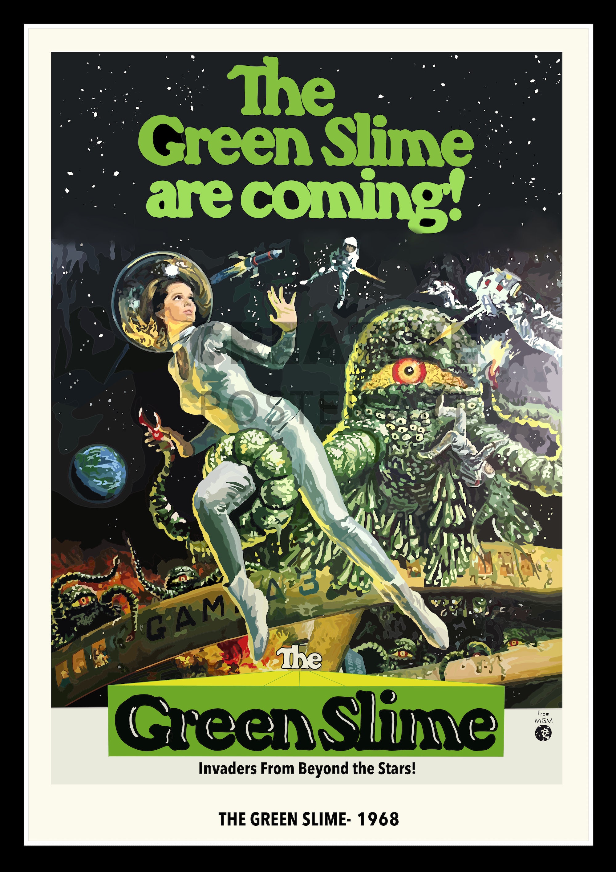The Green Slime Movie Poster: Retro Sci-fi Art Digital Download