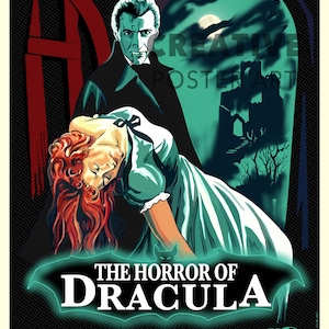 Dracula Movie Poster: Hand Drawn Horror Film Art Print