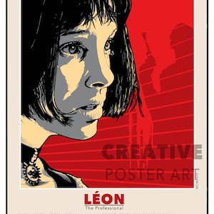 Leon Poster Download,Leon Movie Printable Wall Art, Leon Film Poster,Instant Download Film Poster, Unique Hand Drawn Artwork,Natalie Portman
