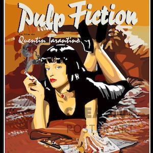 Pulp Fiction Poster: Hand-Drawn Movie Art (Digital Download)