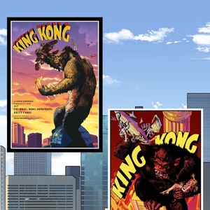 King Kong Movie Poster Set: Retro Sci-Fi Art (Digital Download)