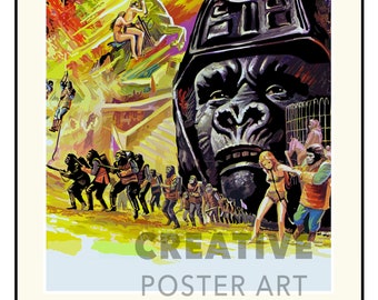 Beneath the Planet of the Apes Movie Poster: Digitally Hand Drawn