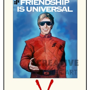V Propaganda Print: Sci-Fi TV Poster, Hand Drawn Artwork