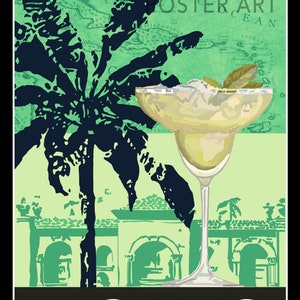 Póster de mojito para descargar / Arte mural imprimible de cócteles, decoración del hogar, idea de regalo, impresión de cócteles, póster de mojito