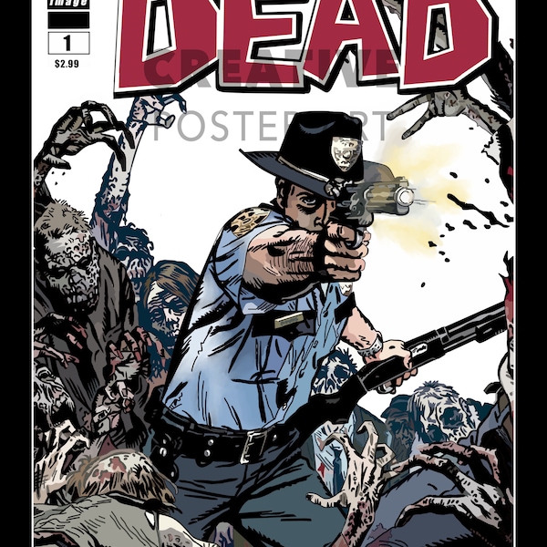 Poster di Walking Dead, arte della parete di The Walking Dead, fumetti di Walking Dead, stampa di Walking Dead, poster grafico di Walking Dead