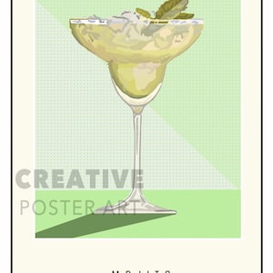 Cartel de cóctel Mojito, impresión de Mojito, arte de pared de cóctel, decoración del hogar, arte de bar, impresión de cóctel, cartel de Mojito, arte de bar, decoración de bar