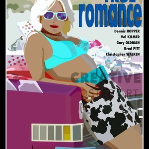 True Romance Poster Download, True Romance Film Poster,Home Decor, Instant Printable Wall Art, Unique Hand Drawn Art, Movie Poster Download