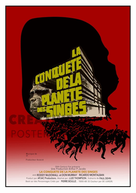 Conquest of the Planet of the Apes French Movie Poster Print