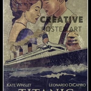 Póster de la película Titanic: Impresión de ilustraciones dibujadas a mano