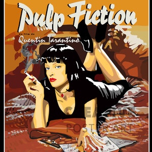 Pulp Fiction Movie Poster: Hand-Drawn Digital Art Print