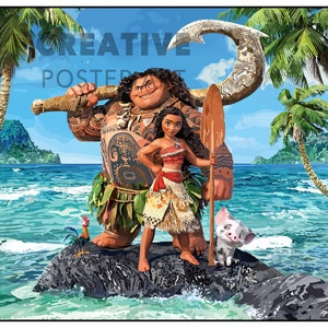 Moana Poster, Moana Movie Poster Landscape,Disney Moana Poster, Moana Print, Moana Wall Art