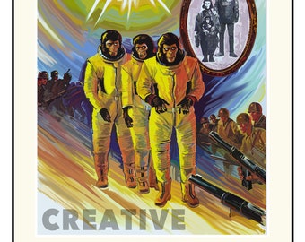 Escape from the Planet of the Apes Movie Poster - Digitally Hand Drawn