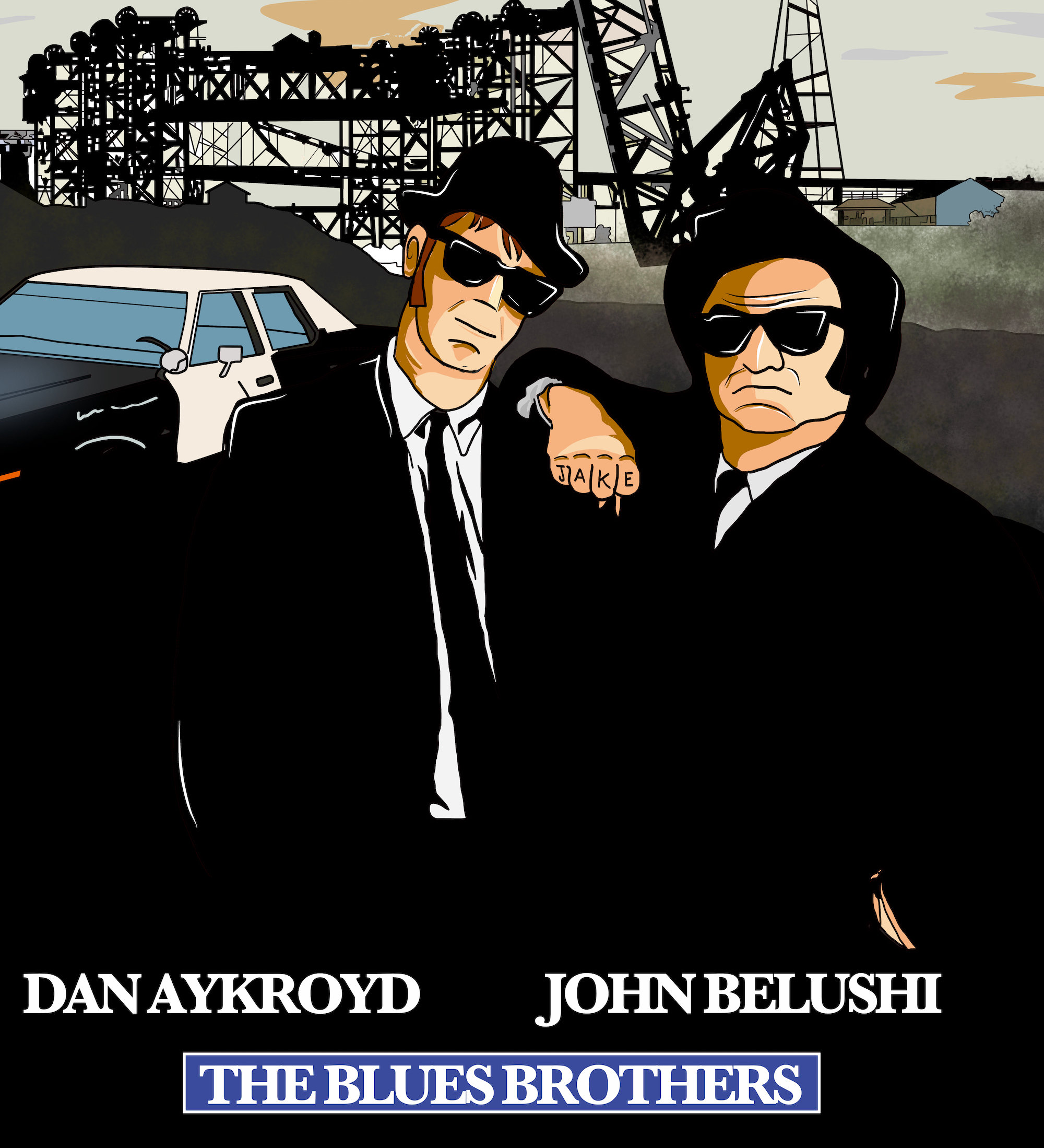 The Blues Brothers Movie Poster: Hand Drawn Digital Art - Etsy