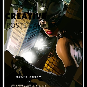 Catwoman Movie Poster: Hand Drawn Printable Wall Art (Digital Download)