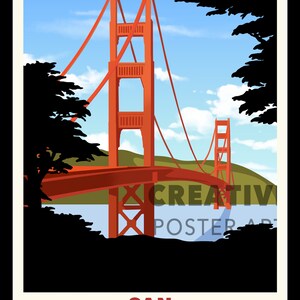 San Francisco Poster, San Francisco Wall Art, Golden Gate Bridge Travel Print ,San Francisco Poster, USA Poster, City Poster, Digital Art